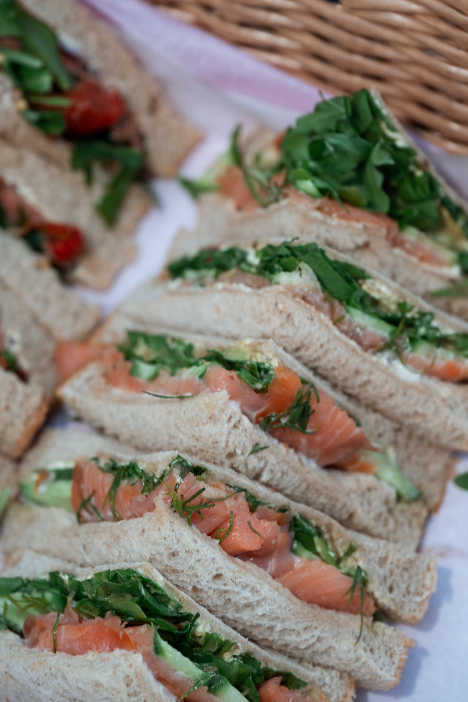Finger sandwiches for a garden high tea